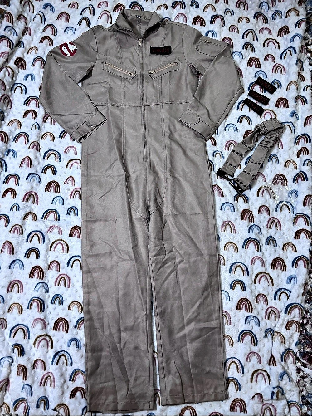 Ghostbusters women’s jumpsuit Khaki Size Small.  New